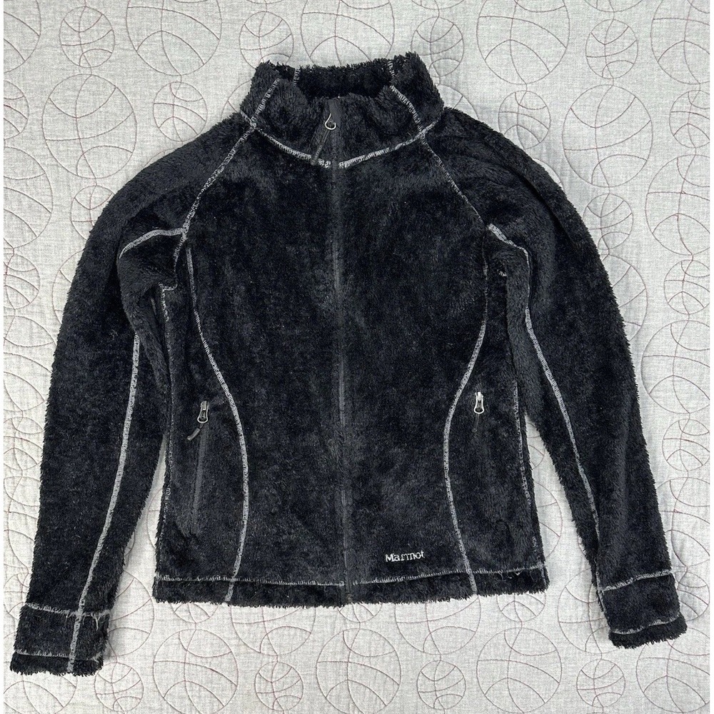 Marmot Plush‎ Monkey Polartec Fleece Black Full Zip Jacket / Women's Medium